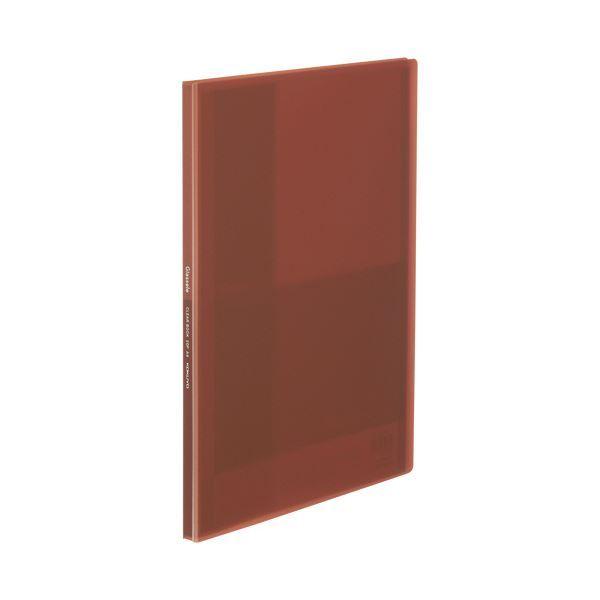 （まとめ）コクヨ クリヤーブック（Glassele） 固定式 A4タテ 20ポケット ブラウン ラ-GL20S 1冊 〔×50セット〕