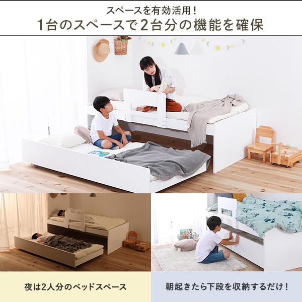 頑丈継脚スノコベッド フレーム＋中国製マットレス付】 ダブル ナチュラル 【組立 親子ベッド すのこベッド 中国製マットレス 2本セット 〔シングル