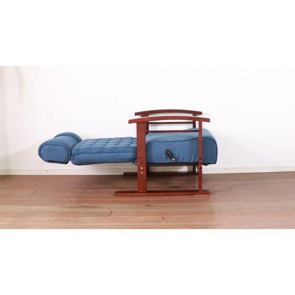 高座椅子/パーソナルチェア 〔ヘッドレスト付き ブルー〕 57×55×94cm