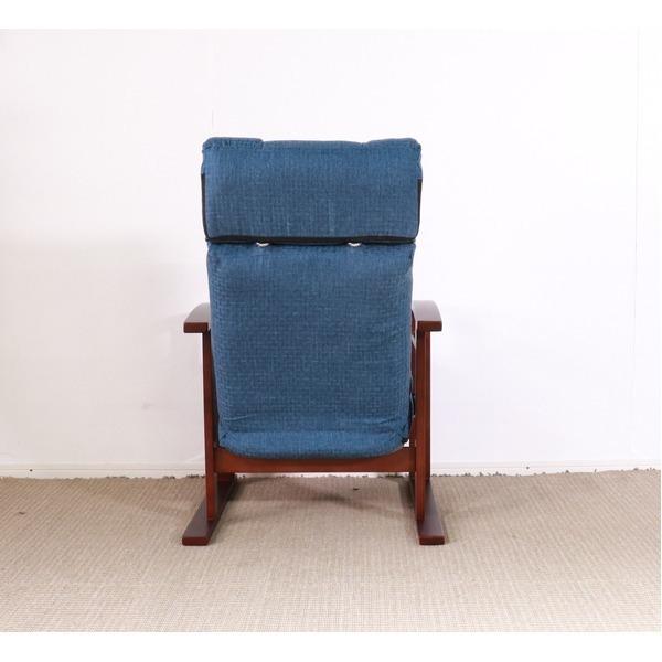 高座椅子/パーソナルチェア 〔ヘッドレスト付き ブルー〕 57×55×94cm