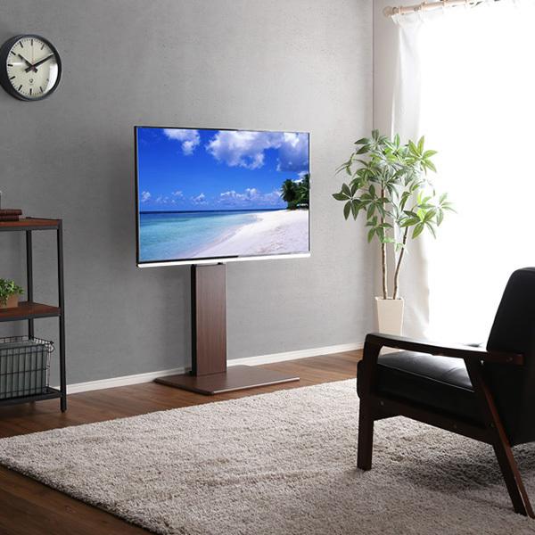 ホワイト テレビスタンド 高さ調整可能 壁寄せTVスタンド〔棚無し・ハイタイプ ホワイト〕高さ調整可能 テレビ