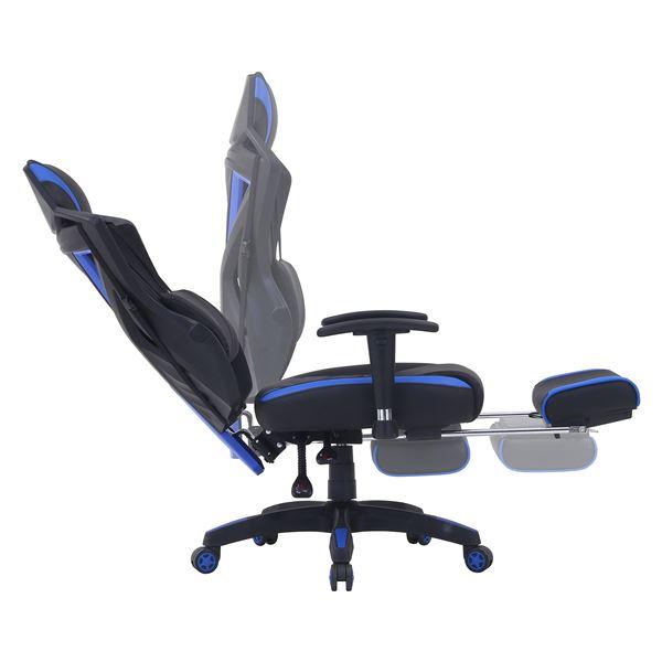メッシュ ゲーミングチェア レーシングチェア 約幅68.5cm ブルー