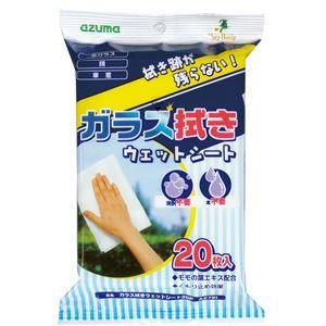 〔20個セット〕 ガラス拭き ウェットシート 〔20枚入〕 くもり止め効果 窓ガラス・鏡・車窓の汚れ対策 〔掃除用品 日用雑貨〕