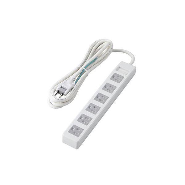 （まとめ） エレコム 3pinタップ/ホコリシャッター付/6個口/2.5m/ホワイト T-T1C-3625WH 〔×2セット〕