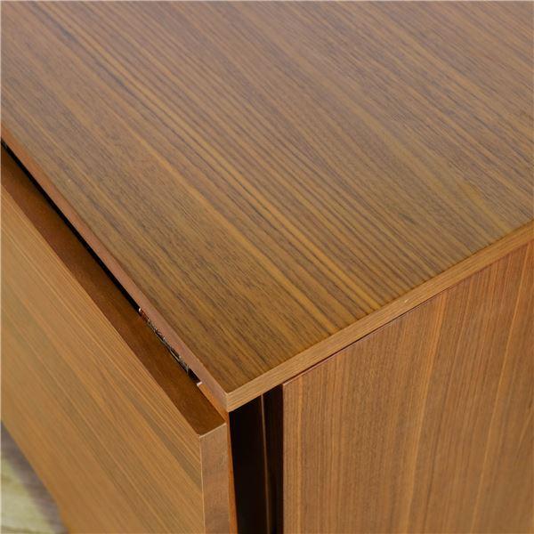 両バタフライテーブル/ダイニングテーブル 単品 〔ブラウン〕 幅42/80/120cm×奥行80cm×高さ73cm 木製 〔チェア別売〕の画像