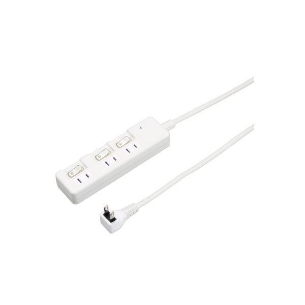 〔5個セット〕 YAZAWA 雷ガード付 3個口 節電タップ 3m ホワイト H8KS333WHX5