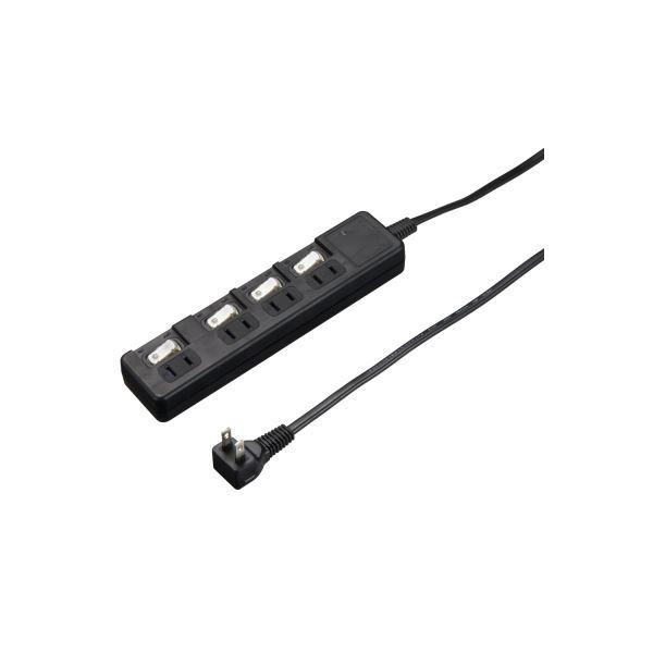 〔5個セット〕 YAZAWA 雷ガード付 4個口 節電タップ 3m ブラック H8KS443BKX5