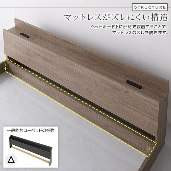 【値下げ⭕️】 ベッド セミダブル ボンネルコイルマットレス付き グレージュ 低床 ロータイプ 宮付き 棚付き コンセント付き すのこ 木製 【HO2997099159】(17958円)