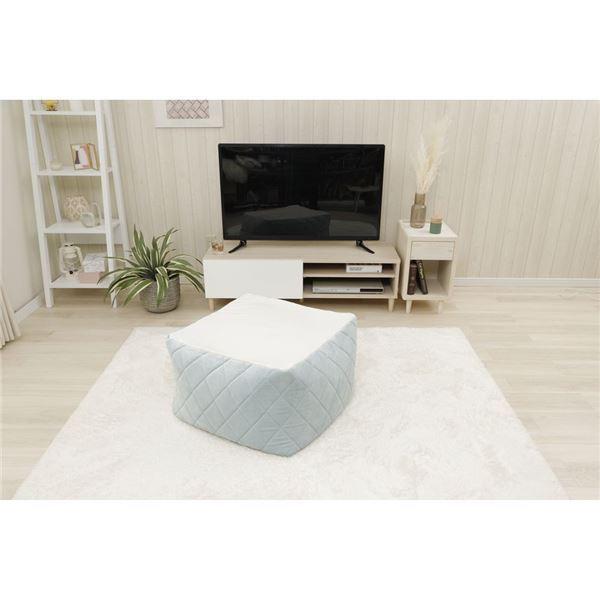 ビーズクッション 約幅73cm Lサイズ ブルー 洗える カバー付き リビング ダイニング インテリア家具 贈り物 ギフトの画像