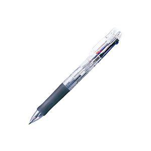 （まとめ）ゼブラ 4色油性ボールペンクリップ-オンG 4C 0.7mm (軸色：透明) B4A3-C 1本〔×20セット〕