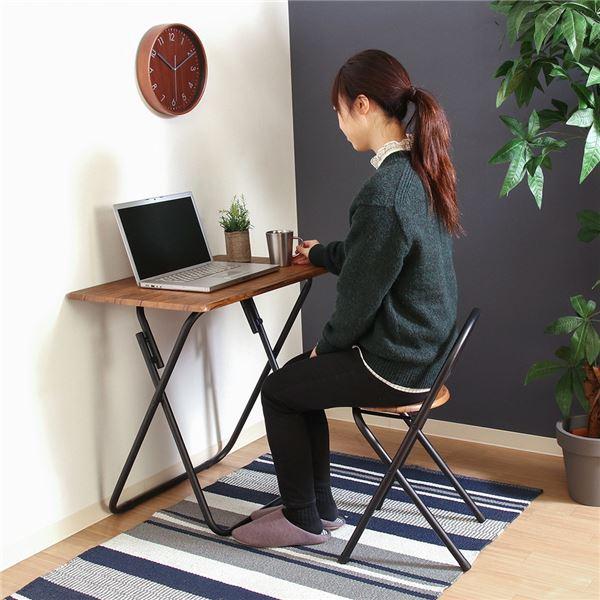 折りたたみテーブル チェア セット 約幅700mm ブラウン MDF リビング