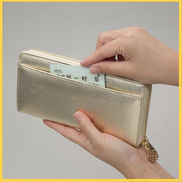 牛革スルー財布(シャンパンゴールド) 牛革コインスルー財布(シャンパンゴールド) : SHOPイーアスYahoo!店