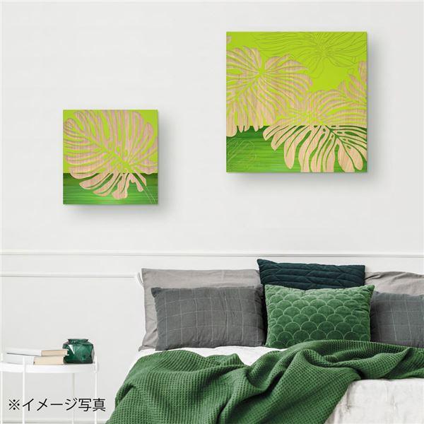 ユーパワー ウッドスカルプチャーアート 60×60cm 「ワイルド モンステラ」GR+NPの画像