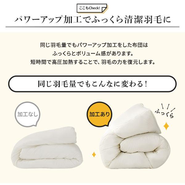 羽毛布団 掛け布団 ダブル ネイビー ダウン率93% 400dp パワーアップ 