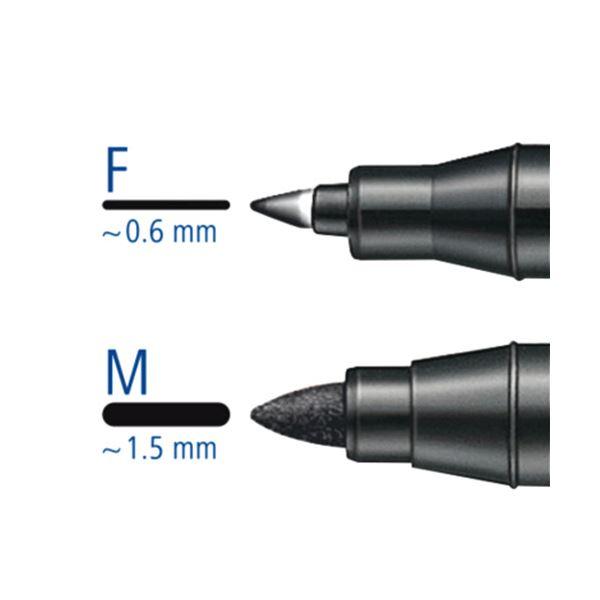(まとめ）ステッドラー 油性マーカー ルモカラーデュオ M（1.5mm）/F（0.6mm） レッド 348-2 1セット（10本）〔×5セット〕_1