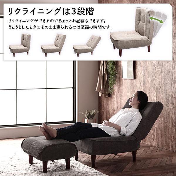 ハイバック ソファー 〔 1人掛け オットマン付き ヴィンテージPVC生地