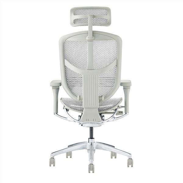 オフィスチェア デスクチェア 〔ハイタイプ グレーフレーム×ホワイト