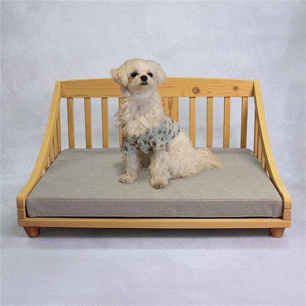 ペットベッド M 約幅67.5cm ライトブラウン 木製 ペット用品 ペットグッズ 犬用品 猫用品 組立品の画像