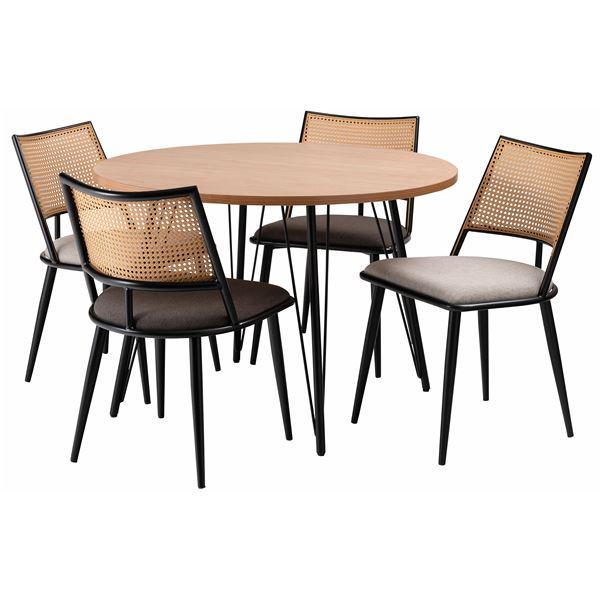 ダイニングテーブル 約幅105cm ナチュラル スチール アジャスター付き リビング ダイニング インテリア家具 組立式