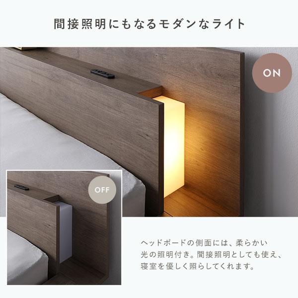 照明付 フロアステージ ベッド セミダブル ストーングレー ベッド