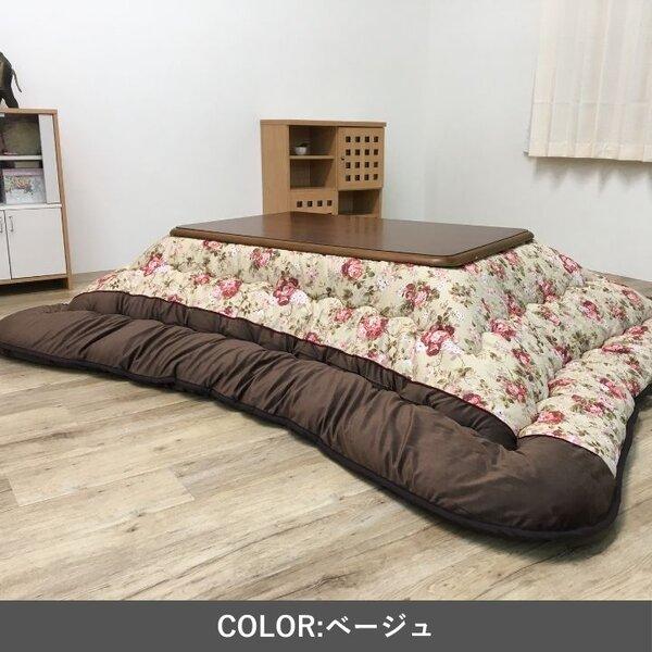 こたつ布団 厚掛 フロール BE ベージュ 約205×245cmの画像
