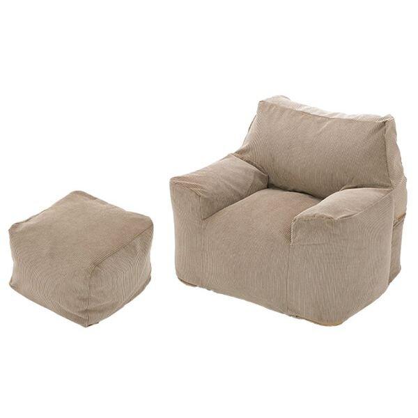 1人掛け ビーズソファ オットマンセット BE ベージュ : SHOPイーアス