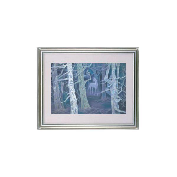 世界の名画シリーズ、プリハード複製画 東山魁夷作 「白馬の森」〔代引