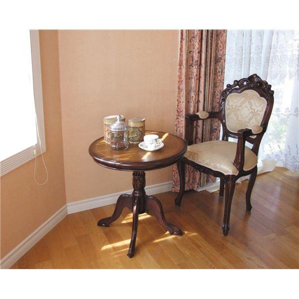 アンティーク調猫足ダイニングチェア 〔肘付き〕 木製 『フランシスカ』 ブラウン 〔完成品〕 アンティーク調猫足ダイニングチェア 木製 『フランシスカ』 ブラウン