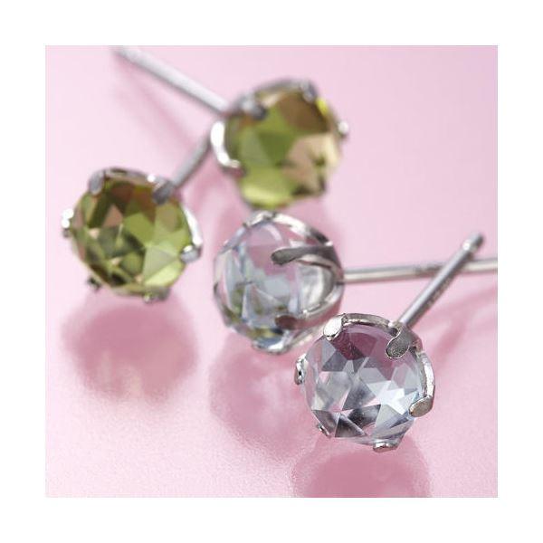 K14WG ローズカット ペリドット ピアス K18WGローズカットピアス ペリドット