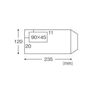 TANOSEE 窓付封筒 裏地紋付 長3 70g/m2 クラフト 業務用パック 1箱(1000枚)の画像
