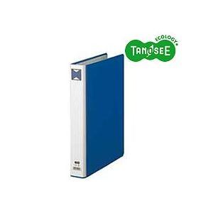 （まとめ）TANOSEE パイプ式ファイル 片開き A4タテ 30mmとじ 青 10冊