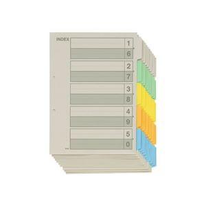 （まとめ）TANOSEE 再生インデックス A4タテ 2穴 5山 10組入×40パック_1