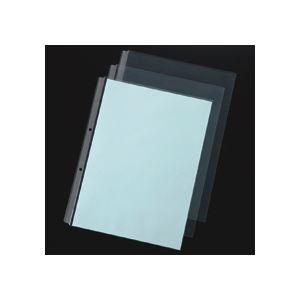 （まとめ）TANOSEE 再生2穴透明ポケット（台紙あり） A4タテ 青 100枚入×10パックの画像