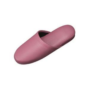 （まとめ）抗菌ビニールなめし革調家庭用スリッパ 紫はしどい 10足