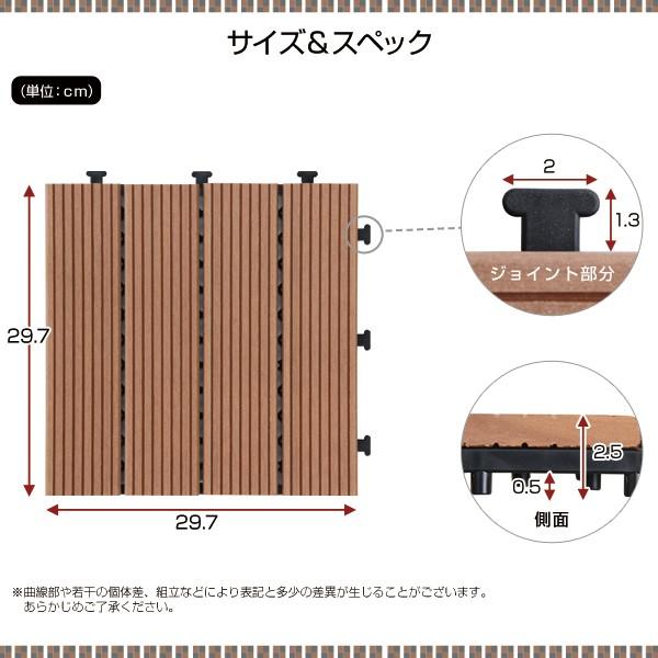 敷き詰めるだけで簡単ウッドデッキに！ジョイント式ウッドパネル（20枚セット）