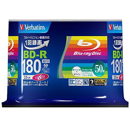 ?バーベイタム(Verbatim) Verbatim バーベイタム 1回録画用 ブルーレイディスク BD-R 25GB 50枚 ホワイトプリンタブル 片面1層 1-6倍速 VBR130RP50V4 |  | 07