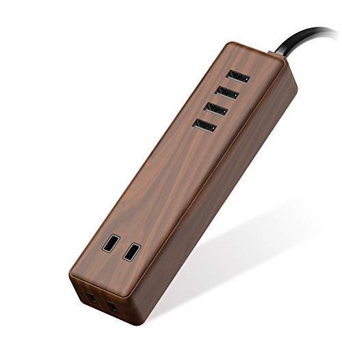 エレコム 電源タップ USBタップ 3.4A (USBポート×4 コンセント×2) 1.5m ウォールナット ECT-0415W OA、電源タップ 新品?正規品 