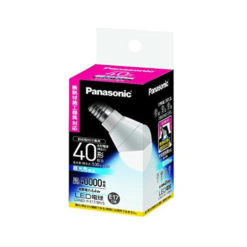 パナソニック LED電球 電球40W形相当 密閉形器具対応 E17口金 昼光色 