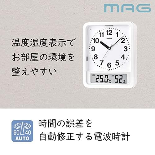 MAG(マグ) 掛け時計 電波時計 アナログ ルック ライト付き 自動点灯 温度 湿度 表示 置き掛け兼用 ホワイト W-779WH-Z｜shop-ermine｜05