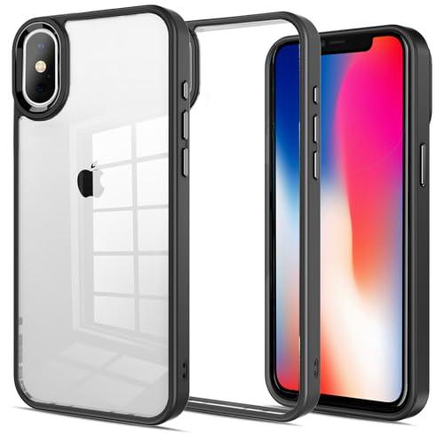 iPhone x/xs 用 ケース カバー 背面クリア 耐衝撃 滑り止め 指紋防止 