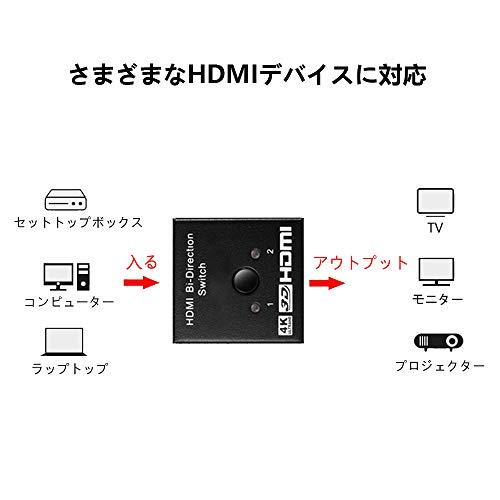HDMI分配器HDMI切替器双方向 hdmiセレクター 4K/3D/1080P対応1入力2出力/2入力1出力手動切替 PS3/PS4/Nintendo Switch/Xbox/DVDプレーヤーなど対応｜shop-ermine｜02