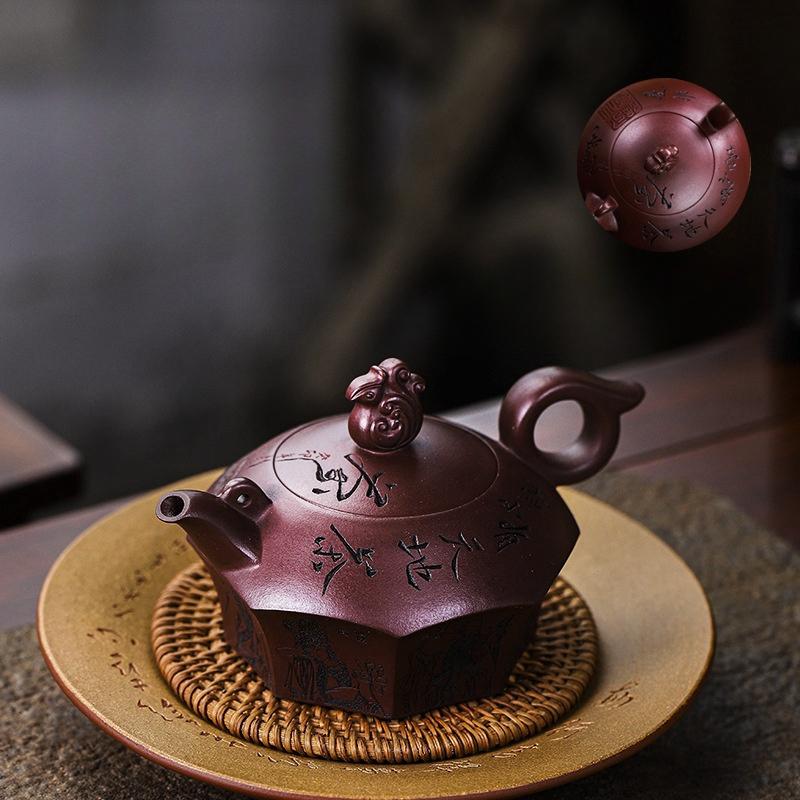 新品 一等品 紫砂壺 手作り 紫砂 茶壺 茶壷 茶入 煎茶道具 急須 常滑焼 茶器 茶道具 工芸品陶芸 容量：300ML