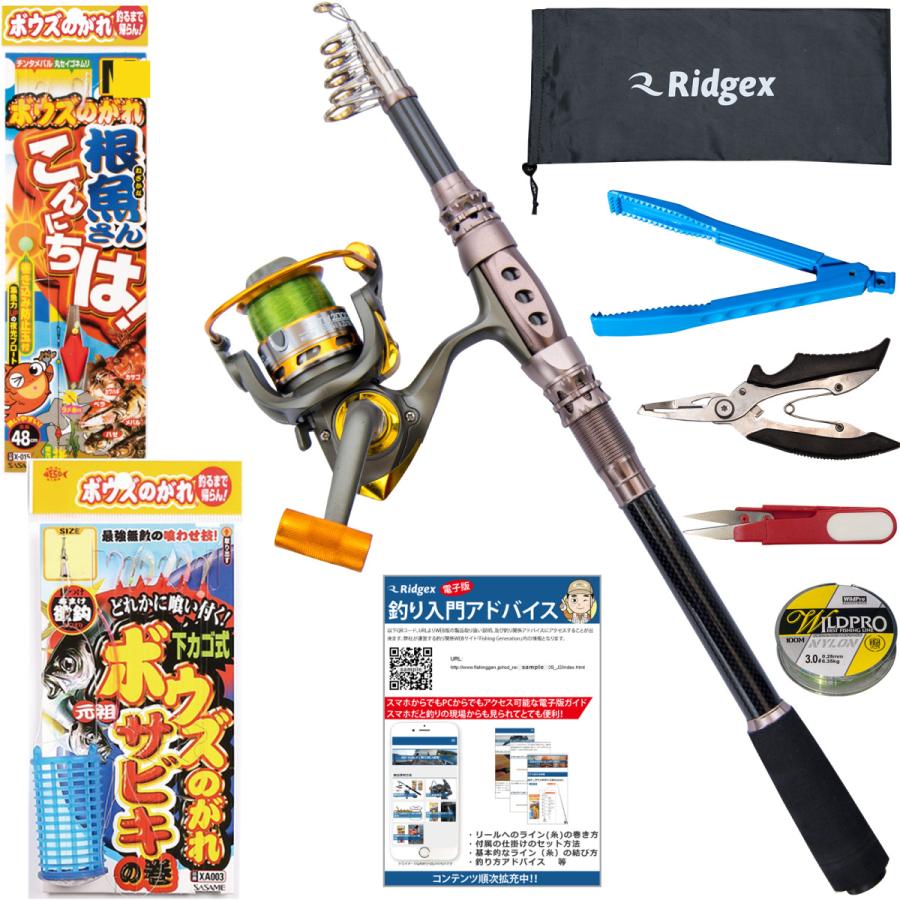 仕掛け付き 初心者向け Ridgex 釣りセット プレミアム Rxf 210 Sj2 サビキ釣り ちょい投げ釣り カーボンロッドセット Ts 210s J2 Exbound 通販 Yahoo ショッピング
