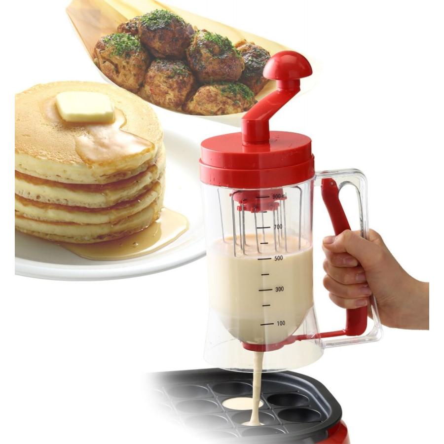 粉つぎ器 たこ焼き 粉つぎ名人 900ml かき混ぜ器 レバーを引くだけで