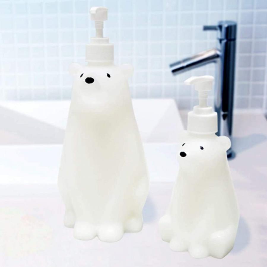 シャンプーボトル ディスペンサー詰め替えボトル ボディーソープ 容器 しろくま シャンプーボトル かわいい 詰め替えボトル ソープディスペンサー 容器
