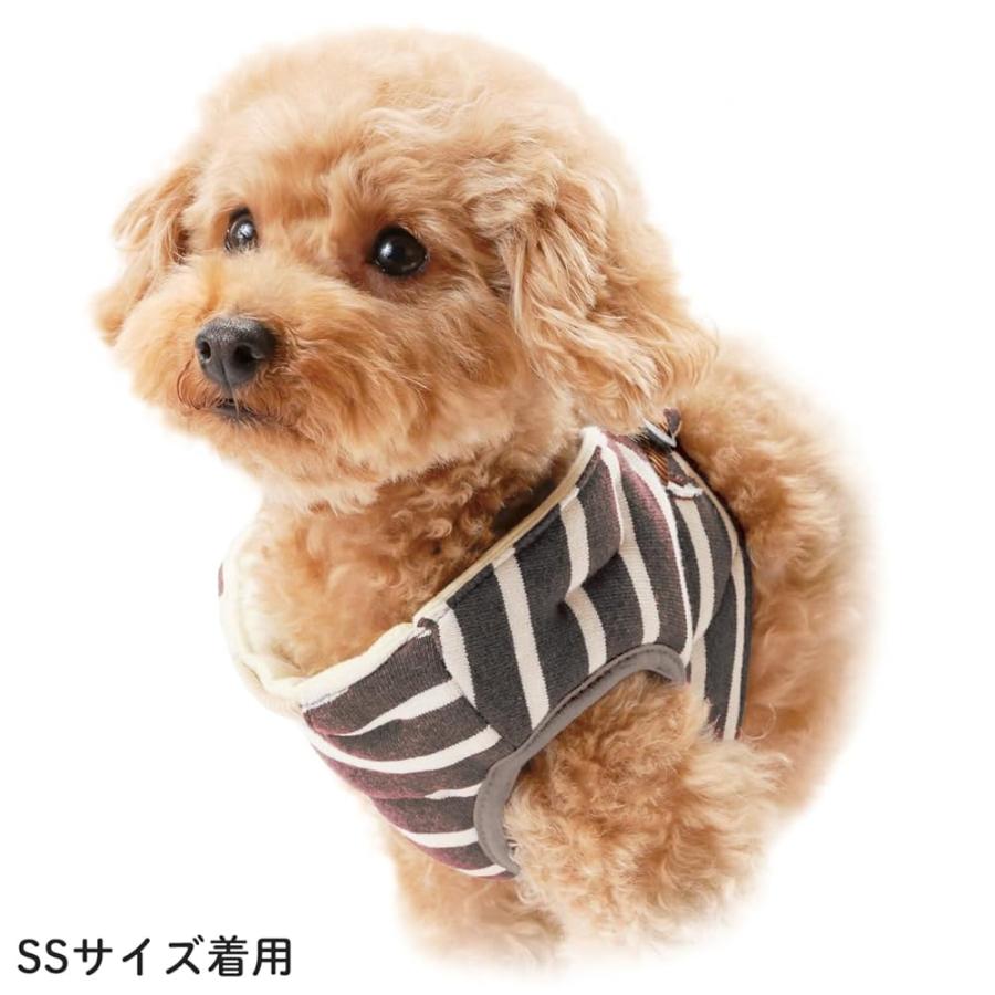 ペティオ Petio 7歳からのやさしいハーネス ボーダー グレー 超小型犬