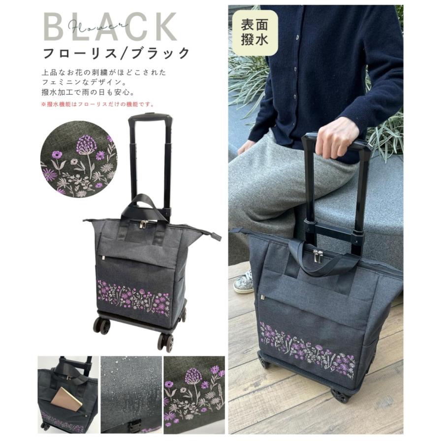 ショッピングカート 4輪 横押し出来る買い物カート 持ち手の高さが変え