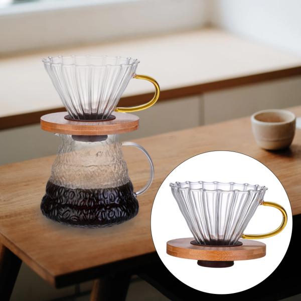 再利用可能なーヒーフィルターカップ自家製のコーンコーヒーに注ぐ漏れやすいカップーヒー用木製パレット付きコーヒーメーカーフィルターブリューワー , 付き｜shop-fukumaru｜02