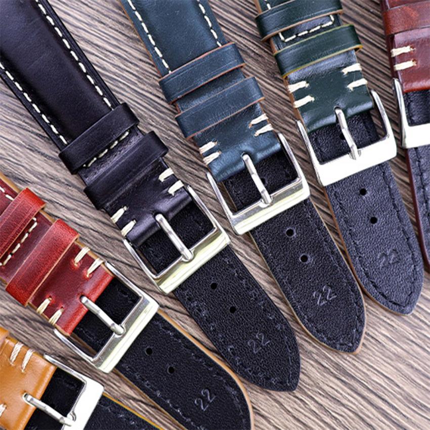 時計ベルト 本革 コードバン風 18mm 20mm 22mm 24mm 交換用 腕時計 バンド メンズ レディース 工具不要 簡単交換 レザー スマートウォッチ |  | 15