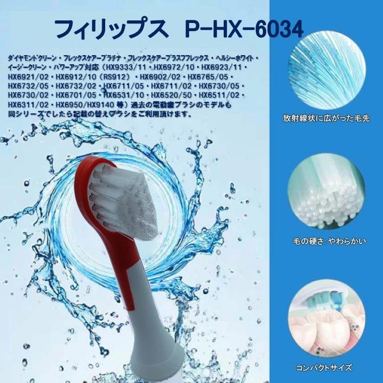 送料無料 電動歯ブラシ フィリップス ソニッケアー キッズ用 子供用 互換替え歯ブラシ 非純正品 HX-6034 ４本入り 8セット32本 柔らかめ 小さめ ミニ｜shop-gp｜04